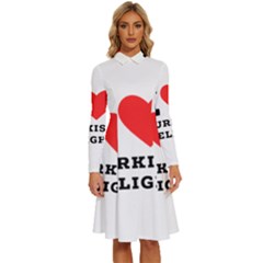 I Love Turkish Delight Long Sleeve Shirt Collar A-line Dress by ilovewhateva