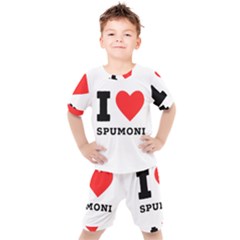 I Love Spumoni Kids  Tee And Shorts Set by ilovewhateva