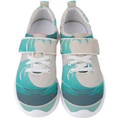 Tidal Wave Ocean Sea Tsunami Wave Minimalist Men s Velcro Strap Shoes by Ravend