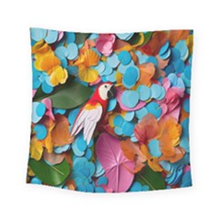 Confetti Tropical Ocean Themed Background Abstract Square Tapestry (small)