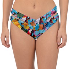 Confetti Tropical Ocean Themed Background Abstract Double Strap Halter Bikini Bottoms