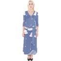 Clouds Rain Paper Raindrops Weather Sky Raining Quarter Sleeve Wrap Maxi Dress View1