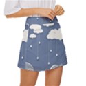 Clouds Rain Paper Raindrops Weather Sky Raining Mini Front Wrap Skirt View3