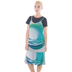 Tsunami Tidal Wave Wave Minimalist Ocean Sea Camis Fishtail Dress