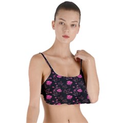 Pink Glowing Flowers Layered Top Bikini Top 