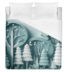 Background Christmas Winter Holiday Background Duvet Cover (queen Size) by Ravend