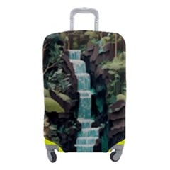 Jungle Tropical Trees Waterfall Plants Papercraft Luggage Cover (small)