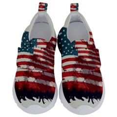 Patriotic Usa United States Flag Old Glory Kids  Velcro No Lace Shoes by Ravend