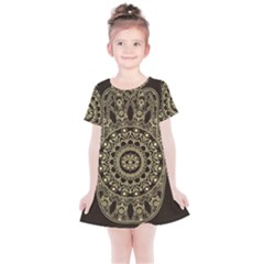 Hamsa-hand-drawn-symbol-with-flower-decorative-pattern Kids  Simple Cotton Dress by Salman4z