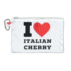 I Love Italian Cherry Canvas Cosmetic Bag (large) by ilovewhateva