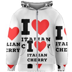 I Love Italian Cherry Kids  Zipper Hoodie Without Drawstring by ilovewhateva