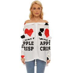 I Love Apple Crisp Off Shoulder Chiffon Pocket Shirt by ilovewhateva