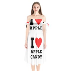 I Love Apple Candy Shoulder Tie Bardot Midi Dress by ilovewhateva