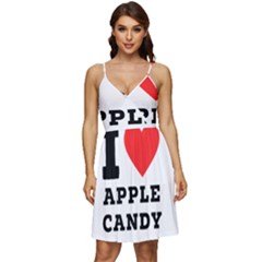 I Love Apple Candy V-neck Pocket Summer Dress  by ilovewhateva