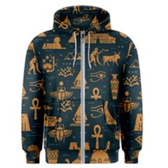 Dark-seamless-pattern-symbols-landmarks-signs-egypt Men s Zipper Hoodie by Salman4z