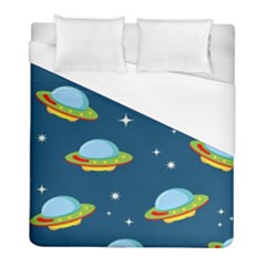 Seamless-pattern-ufo-with-star-space-galaxy-background Duvet Cover (full/ Double Size) by Salman4z