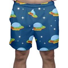 Seamless-pattern-ufo-with-star-space-galaxy-background Men s Shorts by Salman4z