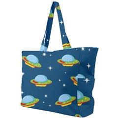 Seamless-pattern-ufo-with-star-space-galaxy-background Simple Shoulder Bag by Salman4z