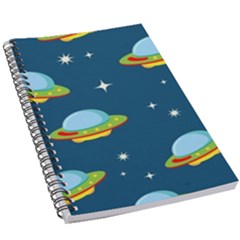 Seamless-pattern-ufo-with-star-space-galaxy-background 5 5  X 8 5  Notebook by Salman4z