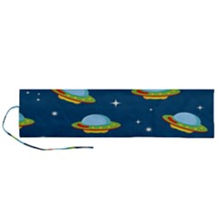 Seamless-pattern-ufo-with-star-space-galaxy-background Roll Up Canvas Pencil Holder (l) by Salman4z