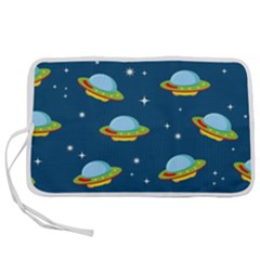 Seamless-pattern-ufo-with-star-space-galaxy-background Pen Storage Case (l) by Salman4z