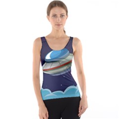 Ufo-alien-spaceship-galaxy Tank Top by Salman4z