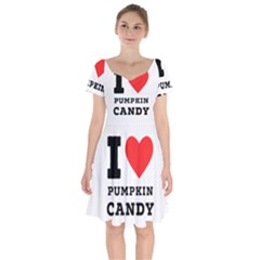 I Love Pumpkin Candy Short Sleeve Bardot Dress by ilovewhateva