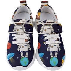 Boy-spaceman-space-rocket-ufo-planets-stars Kids  Velcro Strap Shoes by Salman4z