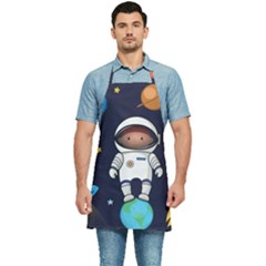 Boy-spaceman-space-rocket-ufo-planets-stars Kitchen Apron by Salman4z