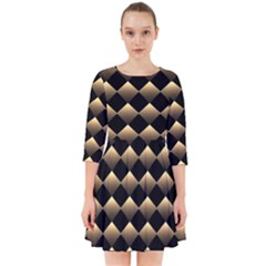 Golden Chess Board Background Smock Dress by pakminggu