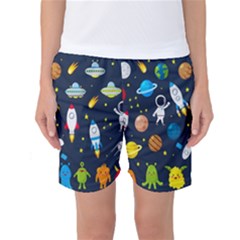 Big-set-cute-astronauts-space-planets-stars-aliens-rockets-ufo-constellations-satellite-moon-rover-v Women s Basketball Shorts by Salman4z