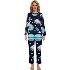 Space-seamless-pattern   - Womens  Long Sleeve Lightweight Pajamas Set by Salman4z