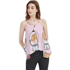 Set-kawaii-smile-japanese-dog-akita-inu-cartoon Flowy Camisole Tank Top by Salman4z