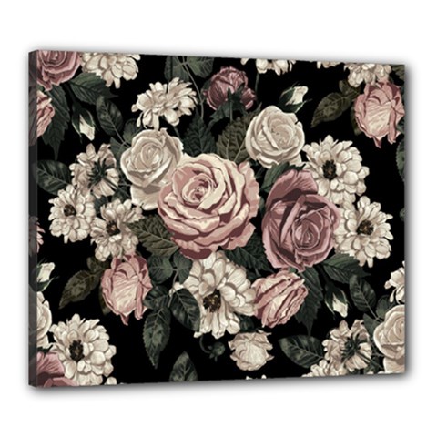 Elegant-seamless-pattern-blush-toned-rustic-flowers Canvas 24  X 20  (stretched) by Salman4z