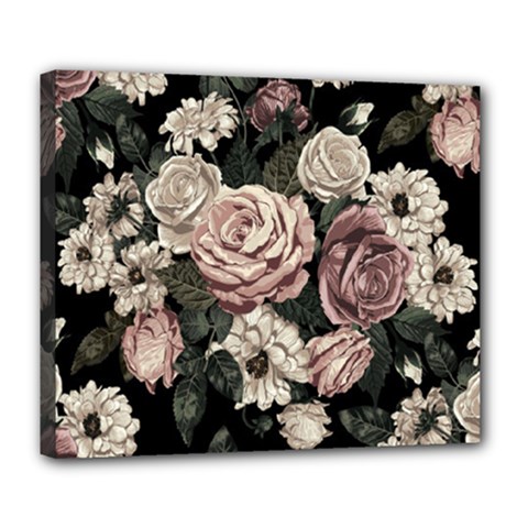 Elegant-seamless-pattern-blush-toned-rustic-flowers Deluxe Canvas 24  X 20  (stretched) by Salman4z