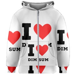 I Love Dim Sum Kids  Zipper Hoodie Without Drawstring by ilovewhateva