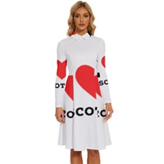 I Love Biscotti Long Sleeve Shirt Collar A-line Dress by ilovewhateva
