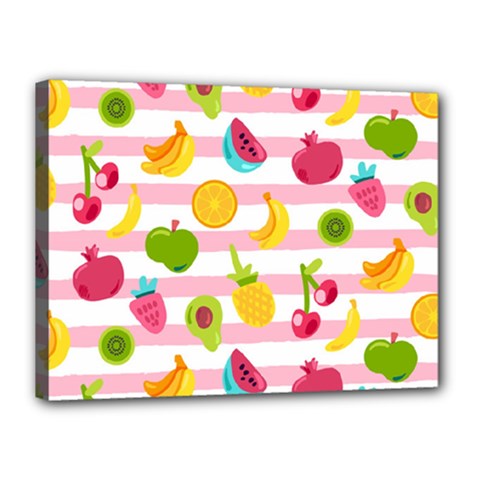 Tropical-fruits-berries-seamless-pattern Canvas 16  X 12  (stretched) by Salman4z
