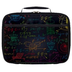 Mathematical-colorful-formulas-drawn-by-hand-black-chalkboard Full Print Lunch Bag by Salman4z
