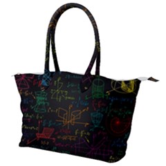 Mathematical-colorful-formulas-drawn-by-hand-black-chalkboard Canvas Shoulder Bag by Salman4z