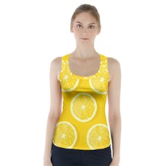 Lemon-fruits-slice-seamless-pattern Racer Back Sports Top by Salman4z