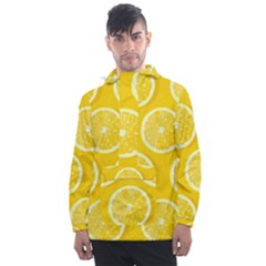 Lemon-fruits-slice-seamless-pattern Men s Front Pocket Pullover Windbreaker by Salman4z