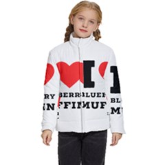 I Love Blueberry Muffin Kids  Puffer Bubble Jacket Coat by ilovewhateva