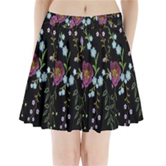 Embroidery-trend-floral-pattern-small-branches-herb-rose Pleated Mini Skirt by Salman4z