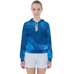 Abstract-classic-blue-background Women s Tie Up Sweat by Salman4z