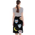 Cute-owl-doodles-with-moon-star-seamless-pattern Midi Beach Skirt View2