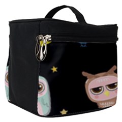 Cute-owl-doodles-with-moon-star-seamless-pattern Make Up Travel Bag (small)