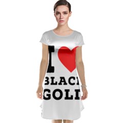 I Love Black Gold Cap Sleeve Nightdress by ilovewhateva