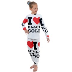 I Love Black Gold Kids  Long Sleeve Set  by ilovewhateva