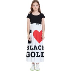 I Love Black Gold Kids  Flared Maxi Skirt by ilovewhateva